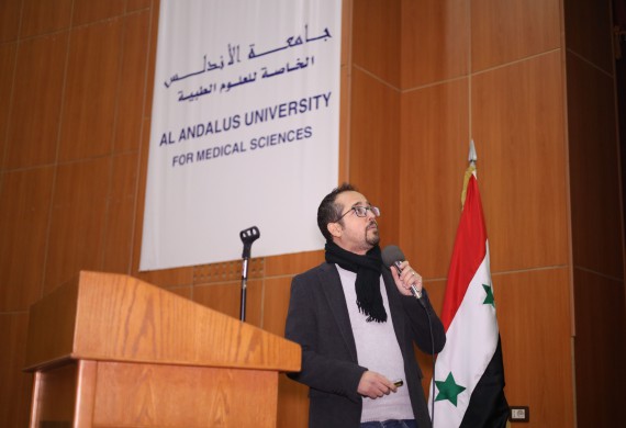Scientific Lecture by Dr. Manhal Yousef, Dean of the Faculty of Pharmacy at Al Andalus University for Medical Sciences