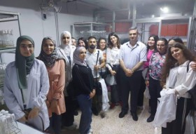 زيارة مجموعة من طلاب كلية الصيدلة إلى الهيئة العامة للتقانة الحيوية ومعمل شامين ومخبر التقانة الحيوية بكلية العلوم - جامعة دمشق